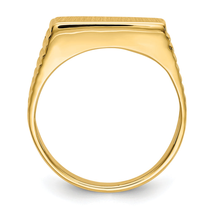 14k 15.0x7.0mm Open Back Mens Signet Ring-C1527