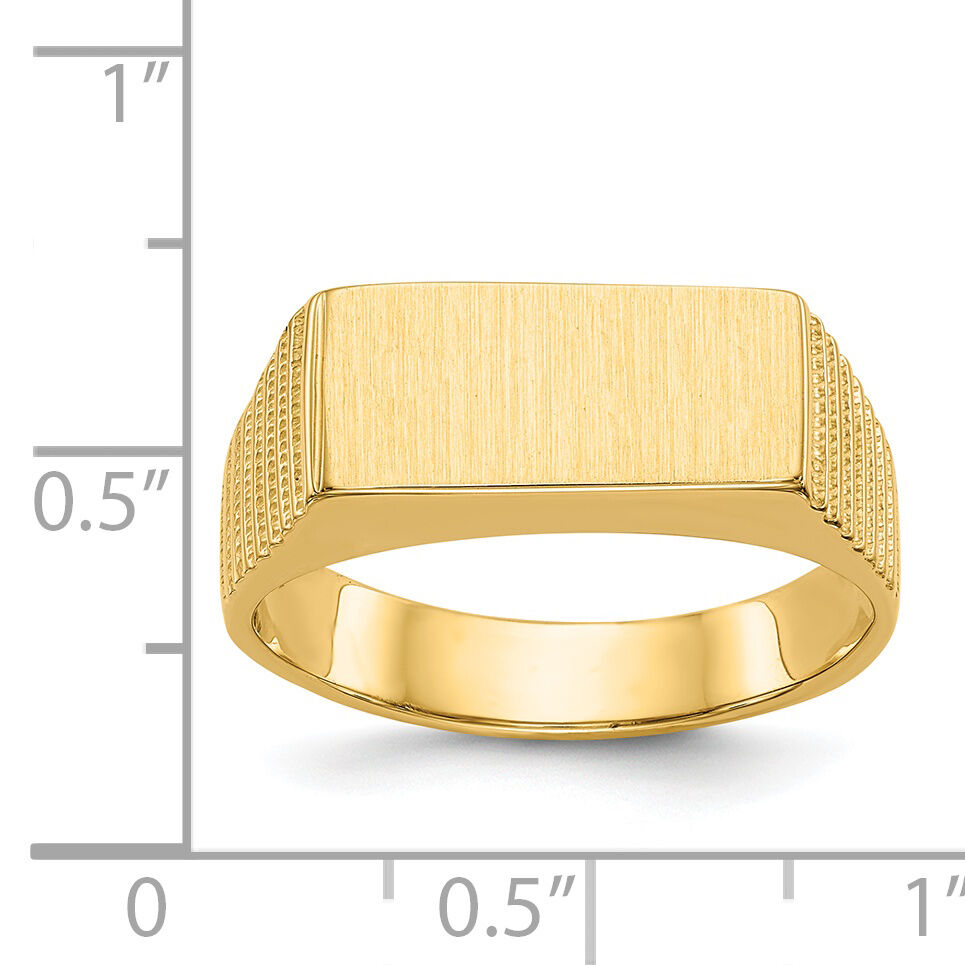 14k 15.0x7.0mm Open Back Mens Signet Ring-C1527