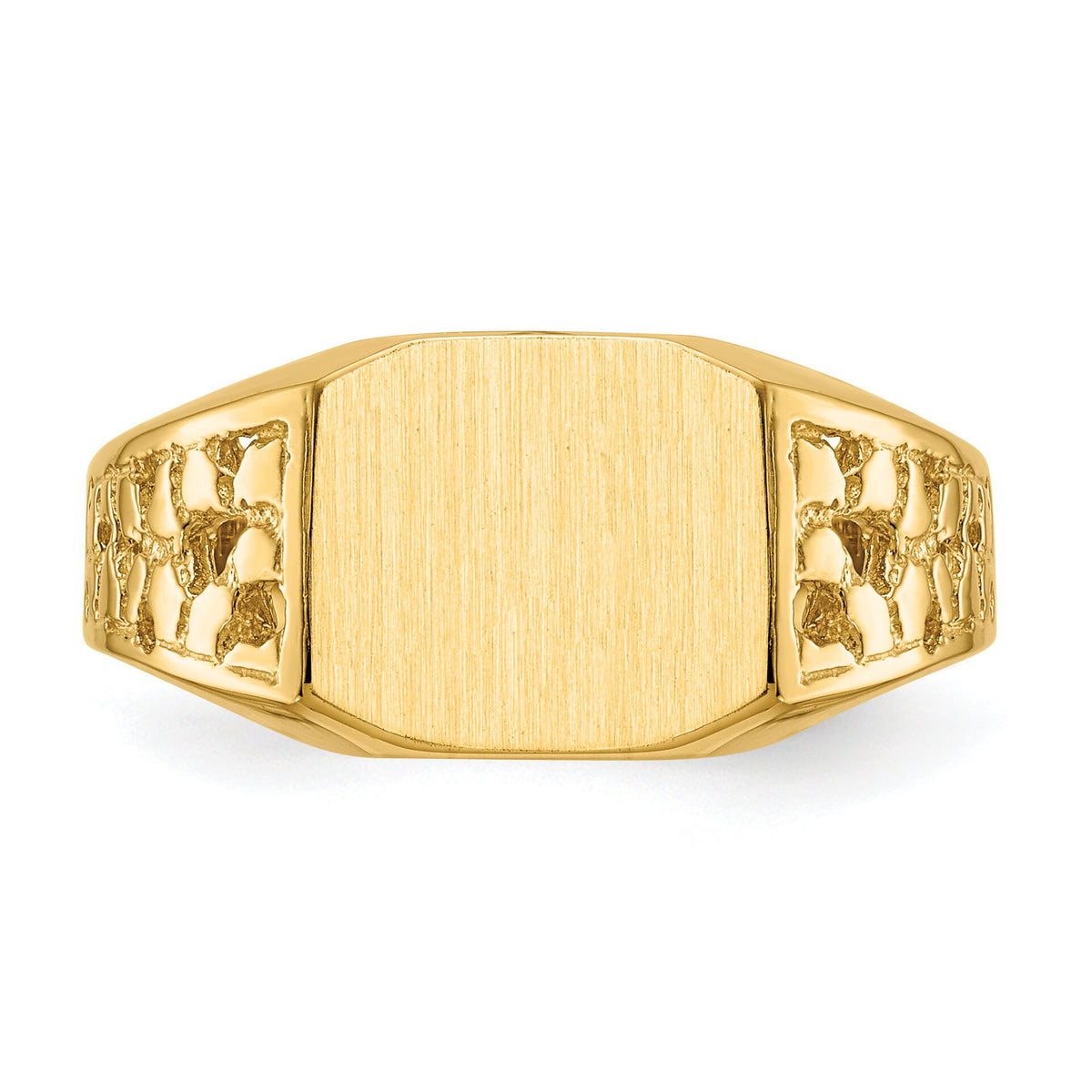 14k 10.5x9.0mm Open Back Mens Signet Ring-C1528
