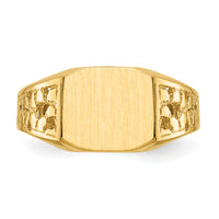 14k 10.5x9.0mm Open Back Mens Signet Ring-C1528
