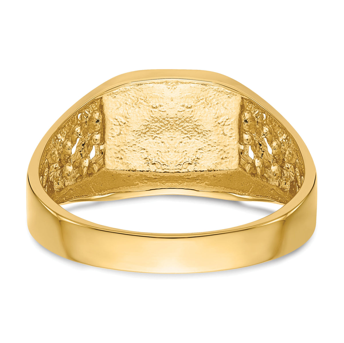 14k 10.5x9.0mm Open Back Mens Signet Ring-C1528