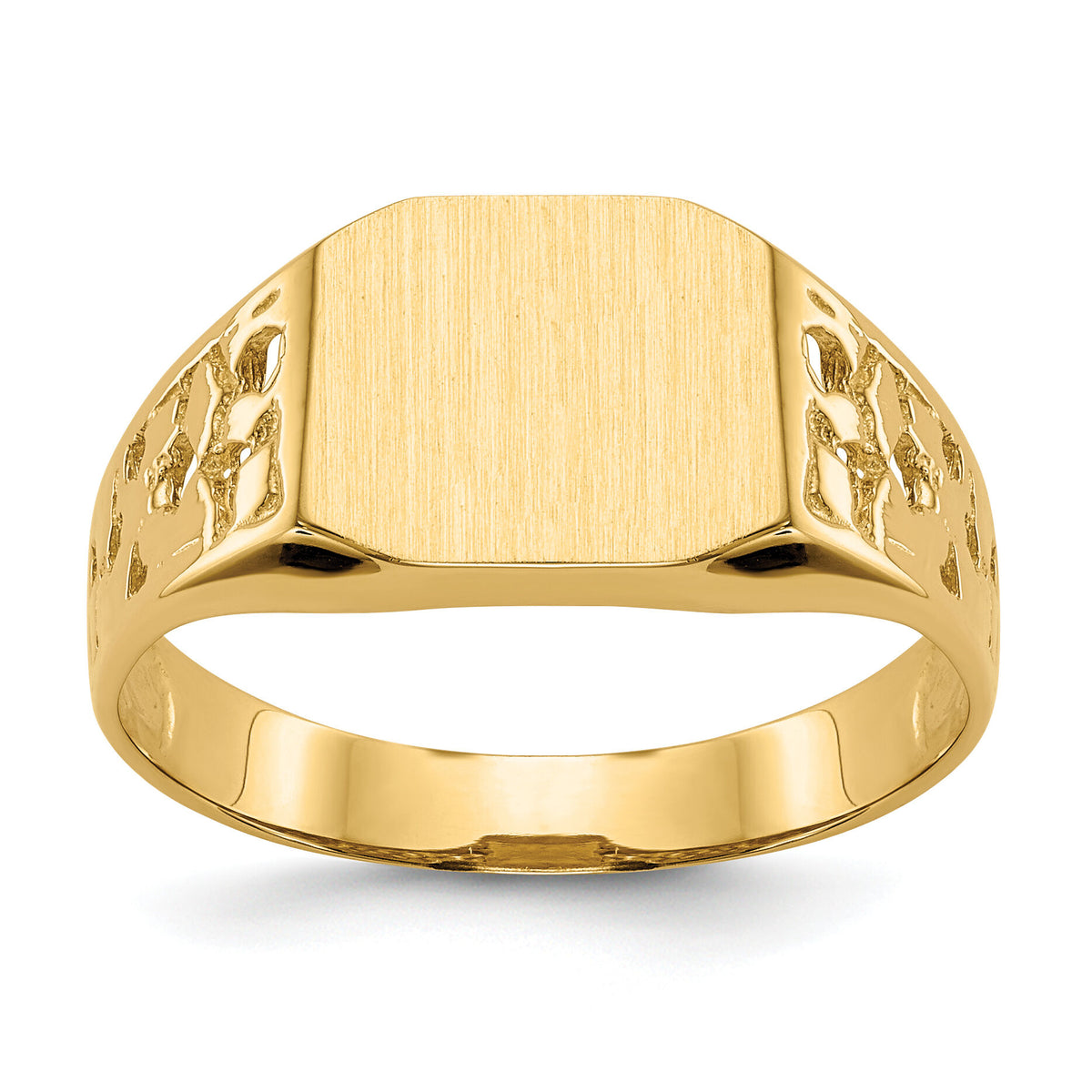 14k 10.5x9.0mm Open Back Mens Signet Ring-C1528