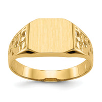14k 10.5x9.0mm Open Back Mens Signet Ring-C1528