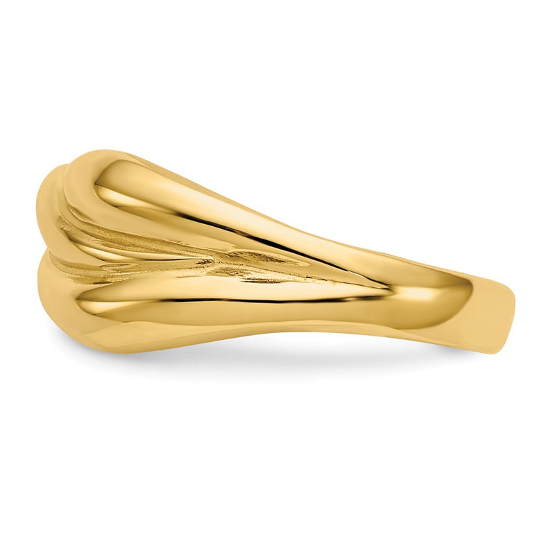 14k Polished Twisted Dome Ring-C1560