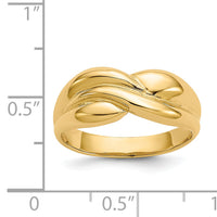14k Polished Twisted Dome Ring-C1560