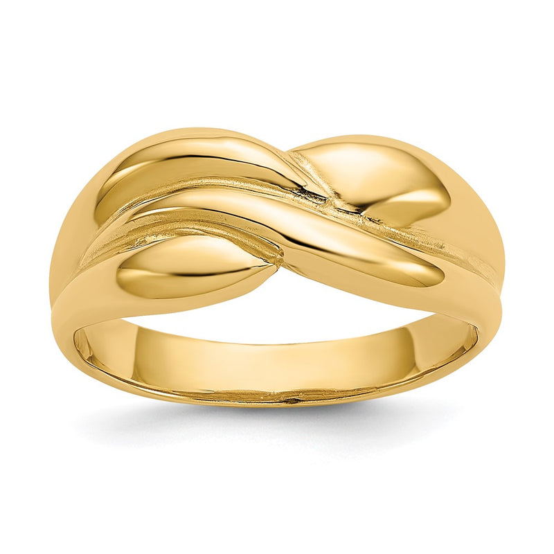 14k Polished Twisted Dome Ring-C1560