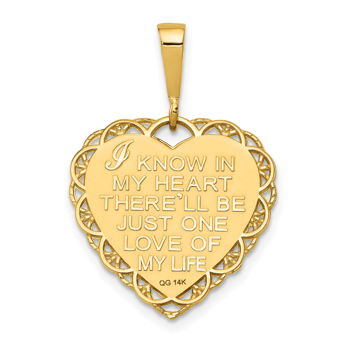 14k Reversible I LOVE YOU Heart Pendant-C1640