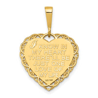 14k Reversible I LOVE YOU Heart Pendant-C1640