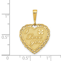 14k Reversible I LOVE YOU Heart Pendant-C1640