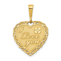 14k Reversible I LOVE YOU Heart Pendant-C1640