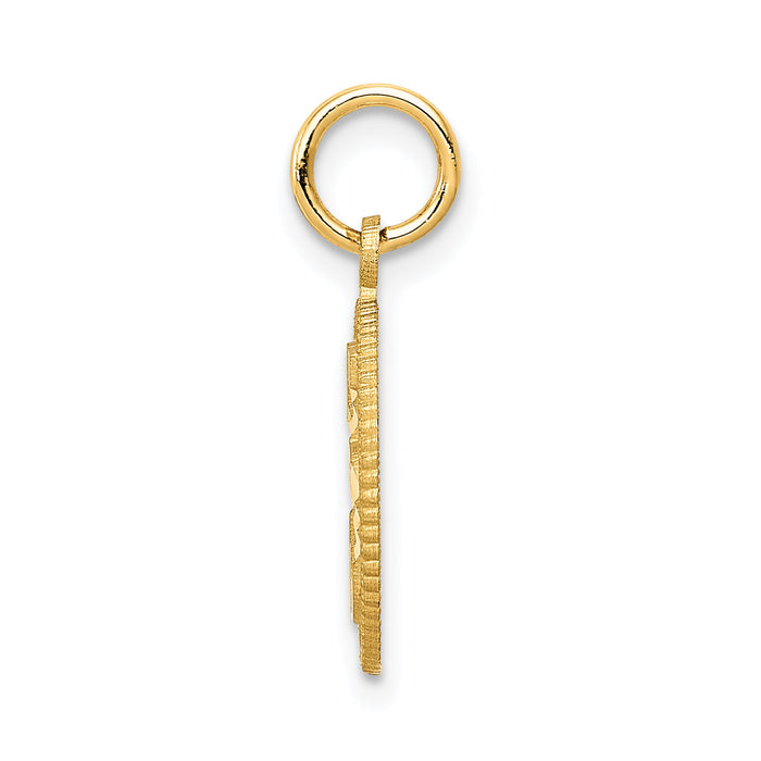 14k #15 Circle Pendant-C1651