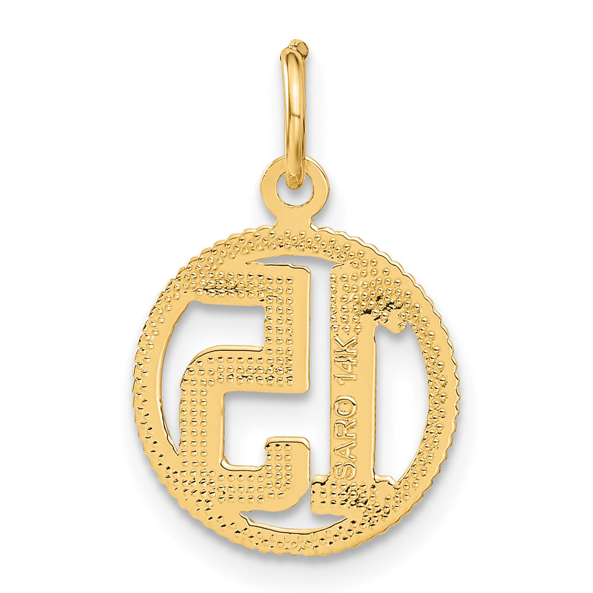 14k #15 Circle Pendant-C1651