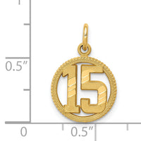 14k #15 Circle Pendant-C1651