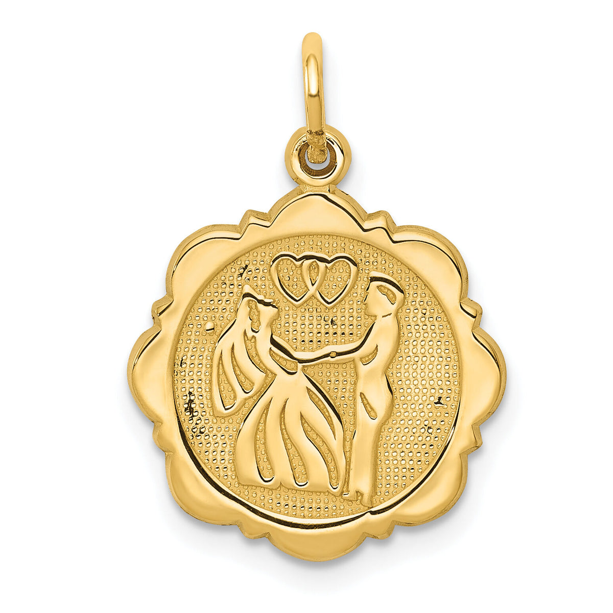 14k Bride and Groom Textured Back Charm-C1674