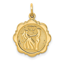 14k Bride and Groom Textured Back Charm-C1674