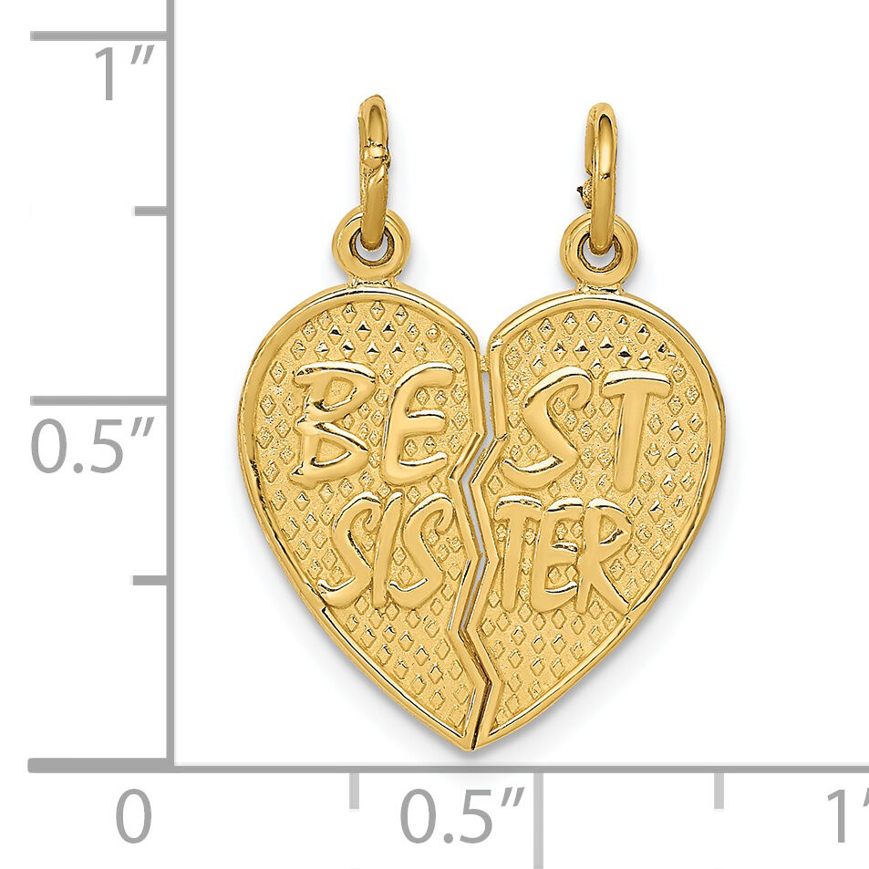 14k Best Sister Break-apart Charm-C1689
