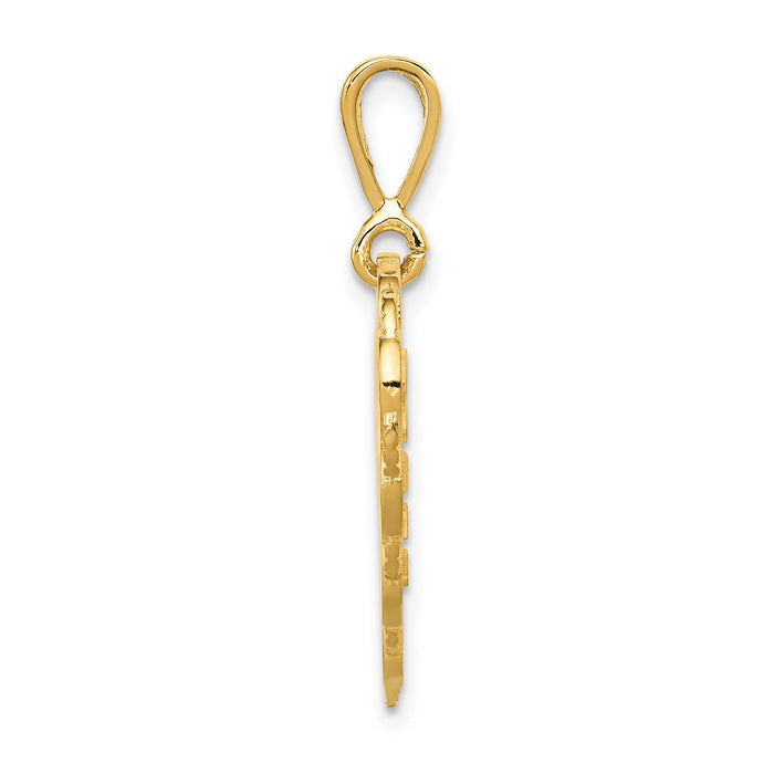 14k Reversible FOR MY DAUGHTER Heart Charm-C1701