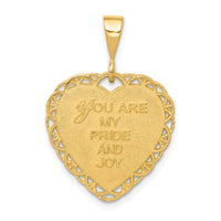 14k Reversible FOR MY DAUGHTER Heart Charm-C1701