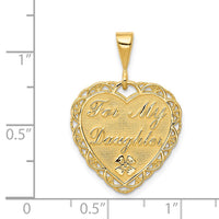 14k Reversible FOR MY DAUGHTER Heart Charm-C1701