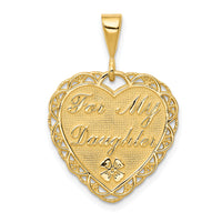 14k Reversible FOR MY DAUGHTER Heart Charm-C1701