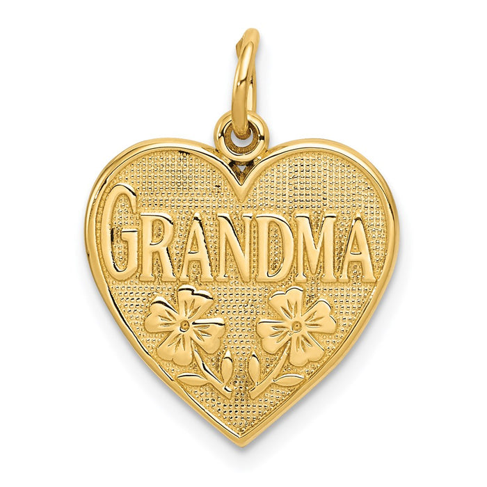 14k GRANDMA Heart Charm-C1709