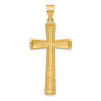 14K Satin and Diamond -Cut Cross Pendant-C173