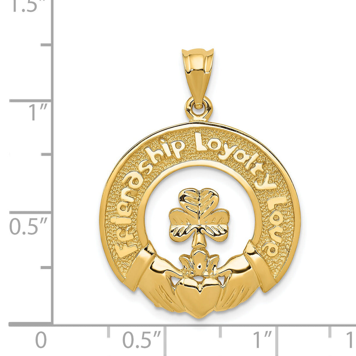 14k Claddagh Leaf Charm-C1755