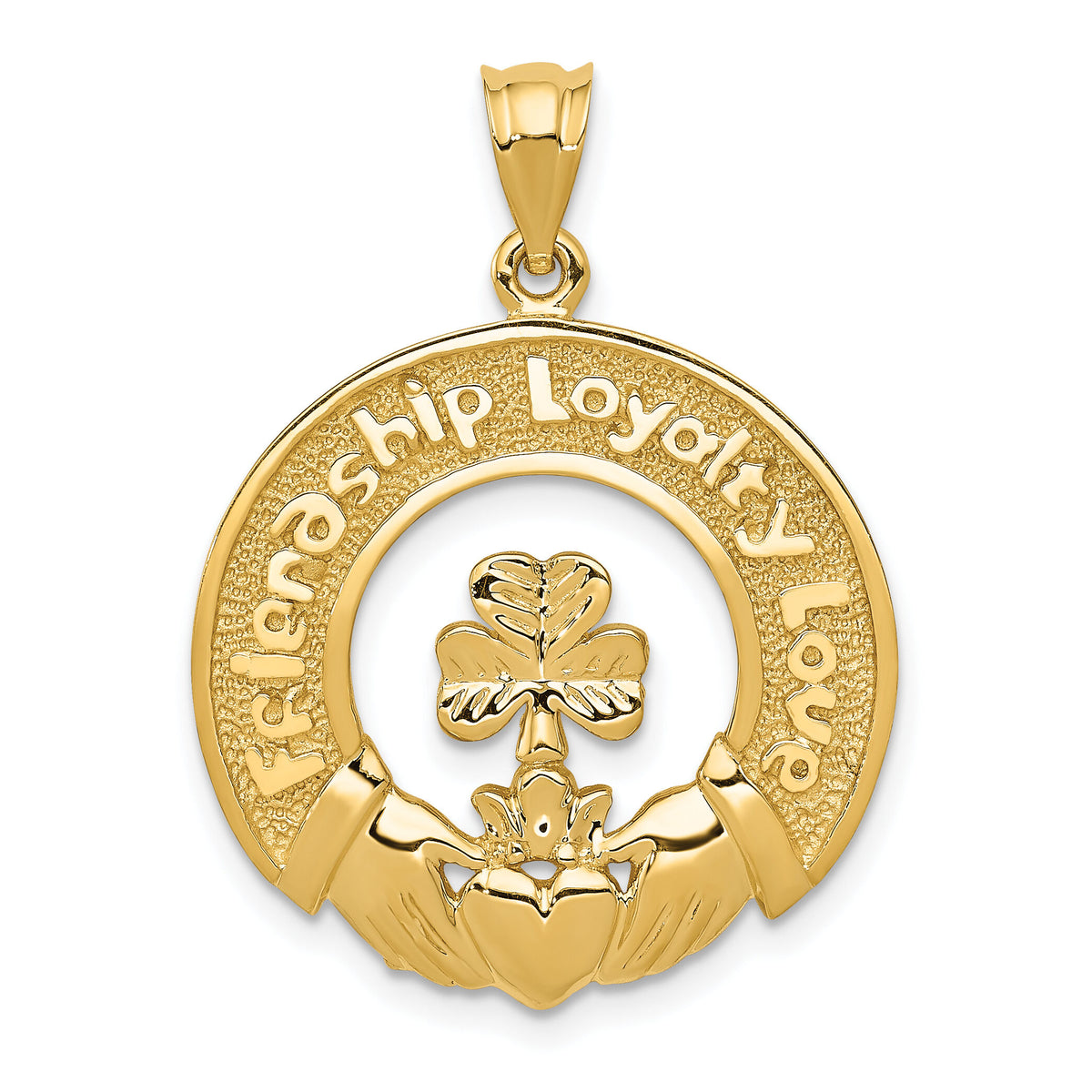 14k Claddagh Leaf Charm-C1755