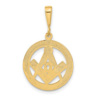 14k Polished and Textured Masonic Symbol Pendant-C1783