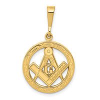 14k Polished and Textured Masonic Symbol Pendant-C1783