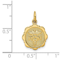 14k RN Registered Nurse Disc Charm-C1784