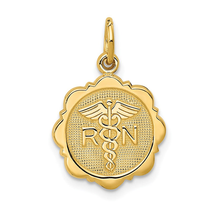 14k RN Registered Nurse Disc Charm-C1784