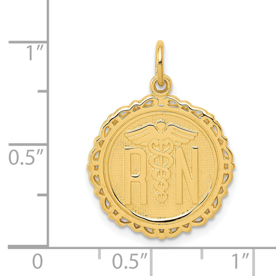 14k RN Registered Nurse Disc Charm-C1786