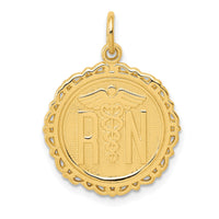 14k RN Registered Nurse Disc Charm-C1786