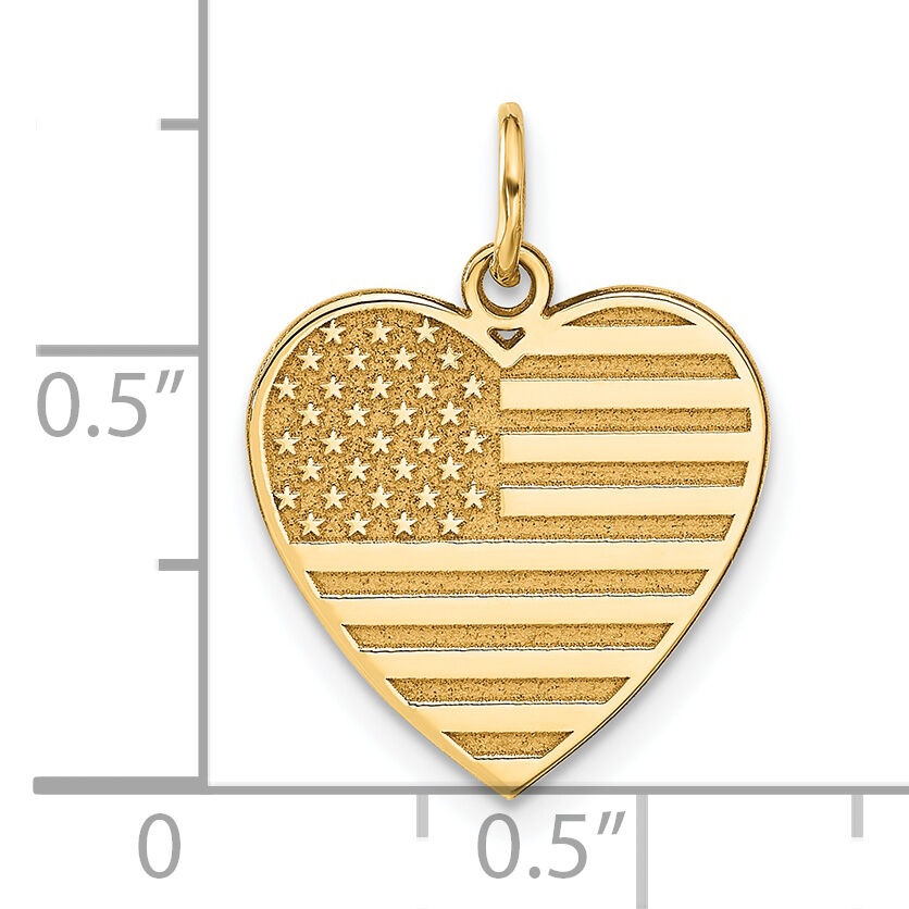 14k Flag Heart Charm-C1798