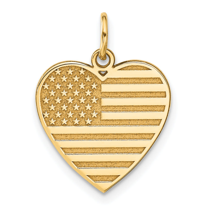 14k Flag Heart Charm-C1798