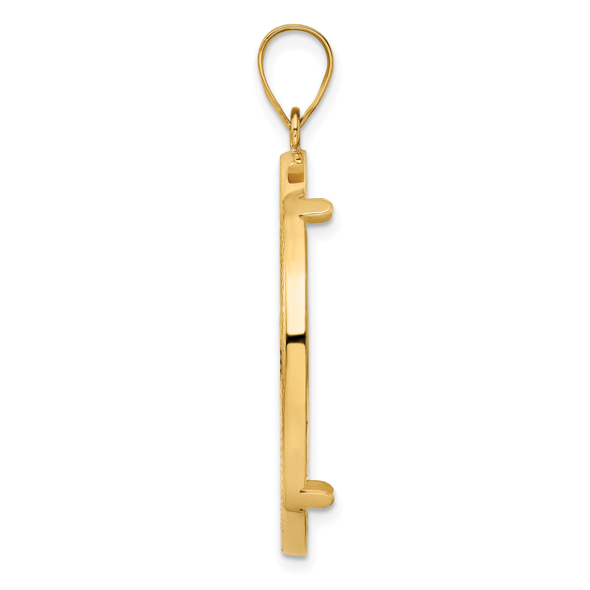 14k Polished and Diamond-cut 32.0mm Prong Coin Bezel Pendant-C1801D/32.0