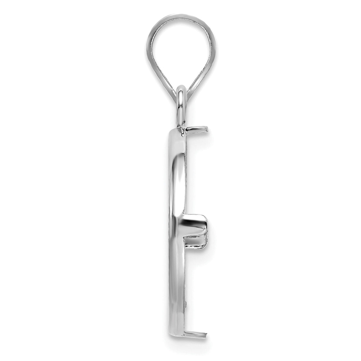 14k White Gold Polished & D/C 16.5mm Prong Coin Bezel Pendant-C1801WD/16.5