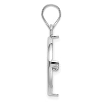 14k White Gold Polished & D/C 16.5mm Prong Coin Bezel Pendant-C1801WD/16.5