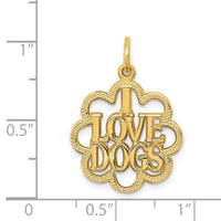 14k I LOVE DOGS Charm-C1841