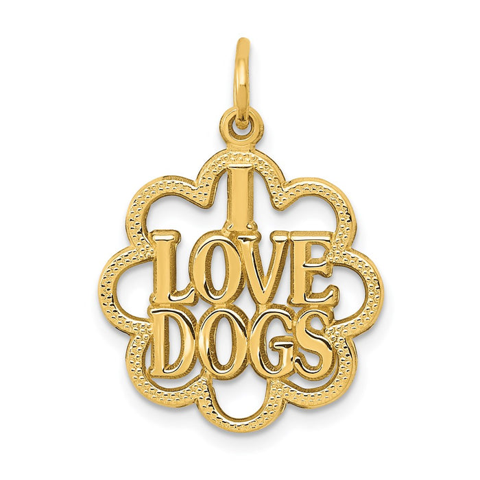 14k I LOVE DOGS Charm-C1841