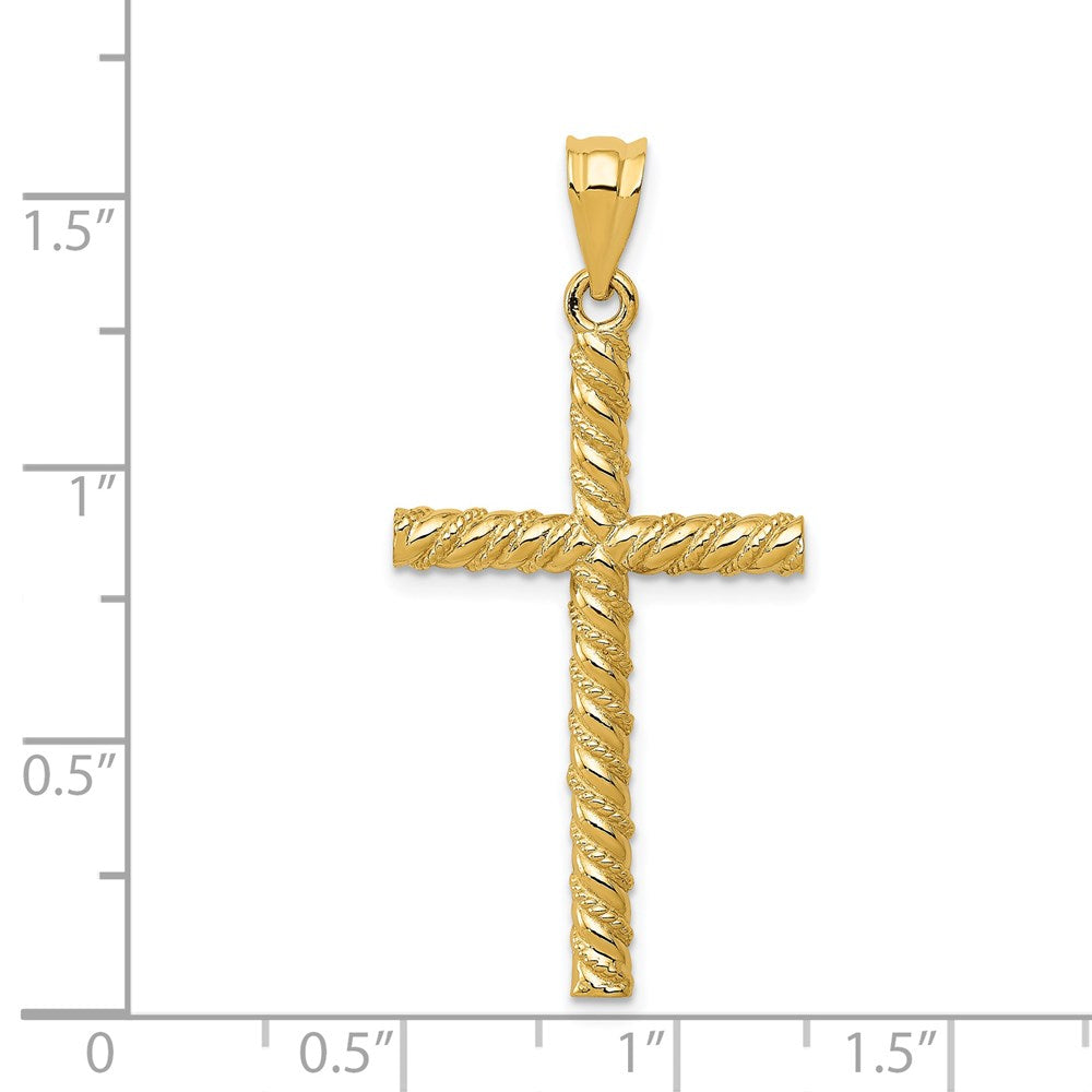 14K Twisted Cross Pendant-C187