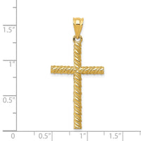 14K Twisted Cross Pendant-C187