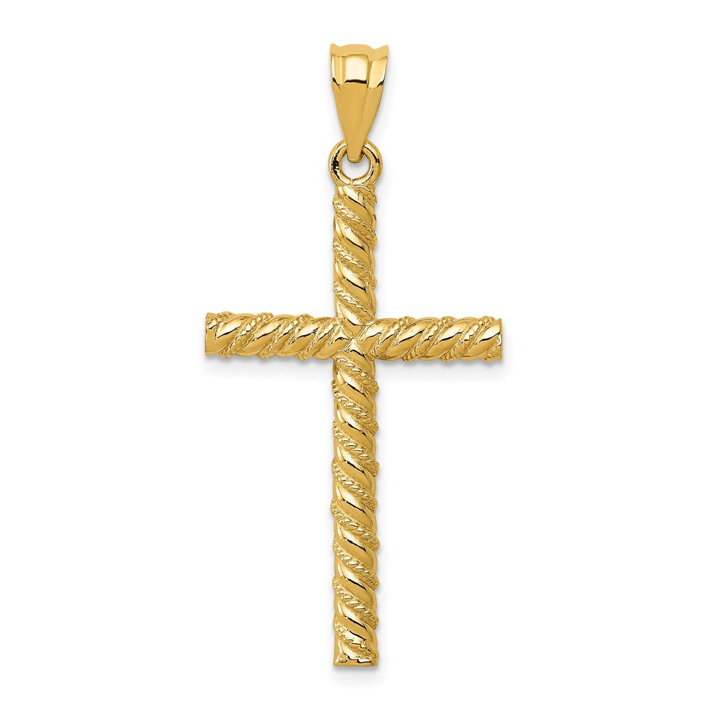 14K Twisted Cross Pendant-C187