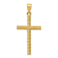 14K Twisted Cross Pendant-C187