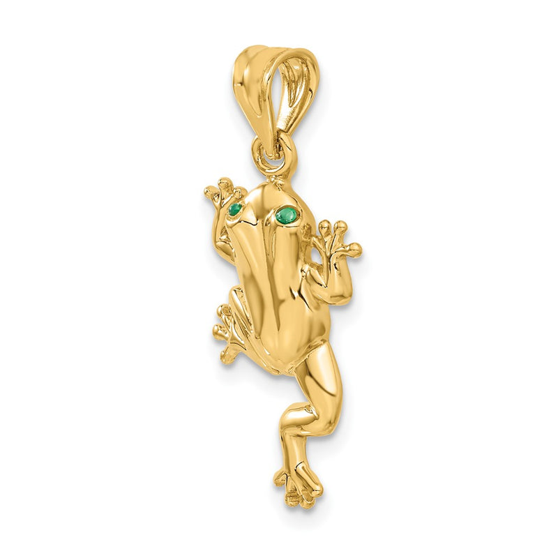 14k Frog W/ Enameled Eyes Charm-C1873