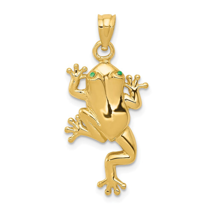 14k Frog W/ Enameled Eyes Charm-C1873