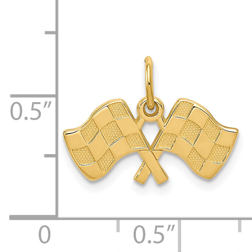 14k Racing Flags Charm-C1877