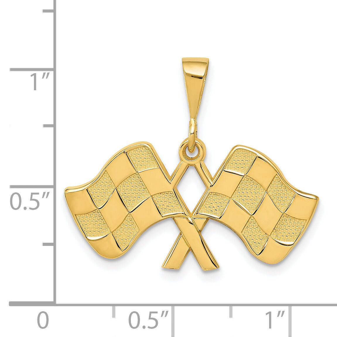 14k Racing Flags Pendant-C1878