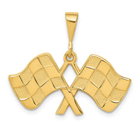 14k Racing Flags Pendant-C1878